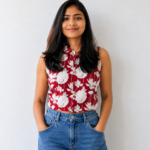 Maroon - Collared Crop Top