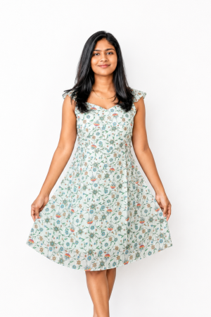 Pastel Green – Floral Frock