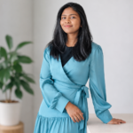 Aqua Blue Wrap -Satin-dress