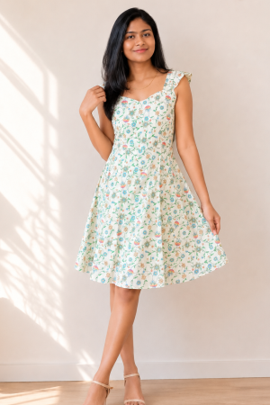 Pastel Green – Floral Frock