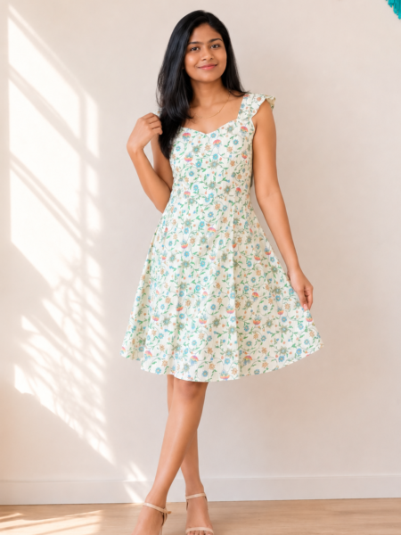 Pastel Green - Floral Frock