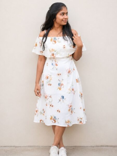 White - Malmal - off shoulder Maxi