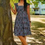 Multicolour on Black- Maxi Dress