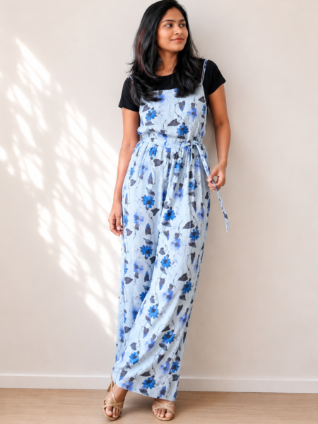 Grey Purple - Floral Jumpsuit