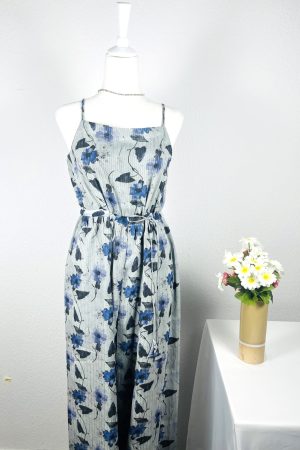 Grey Purple – Floral Jumpsuit