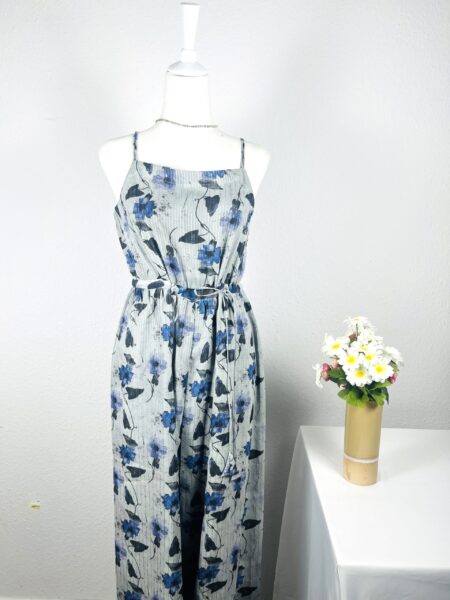 Grey Purple - Floral Jumpsuit