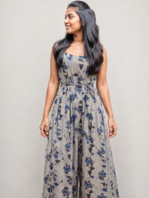 Grey Purple – Floral Jumpsuit