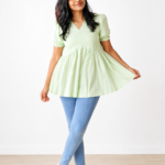 Pistachio Peplum Top