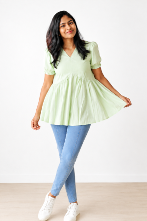 Pistachio Peplum Top